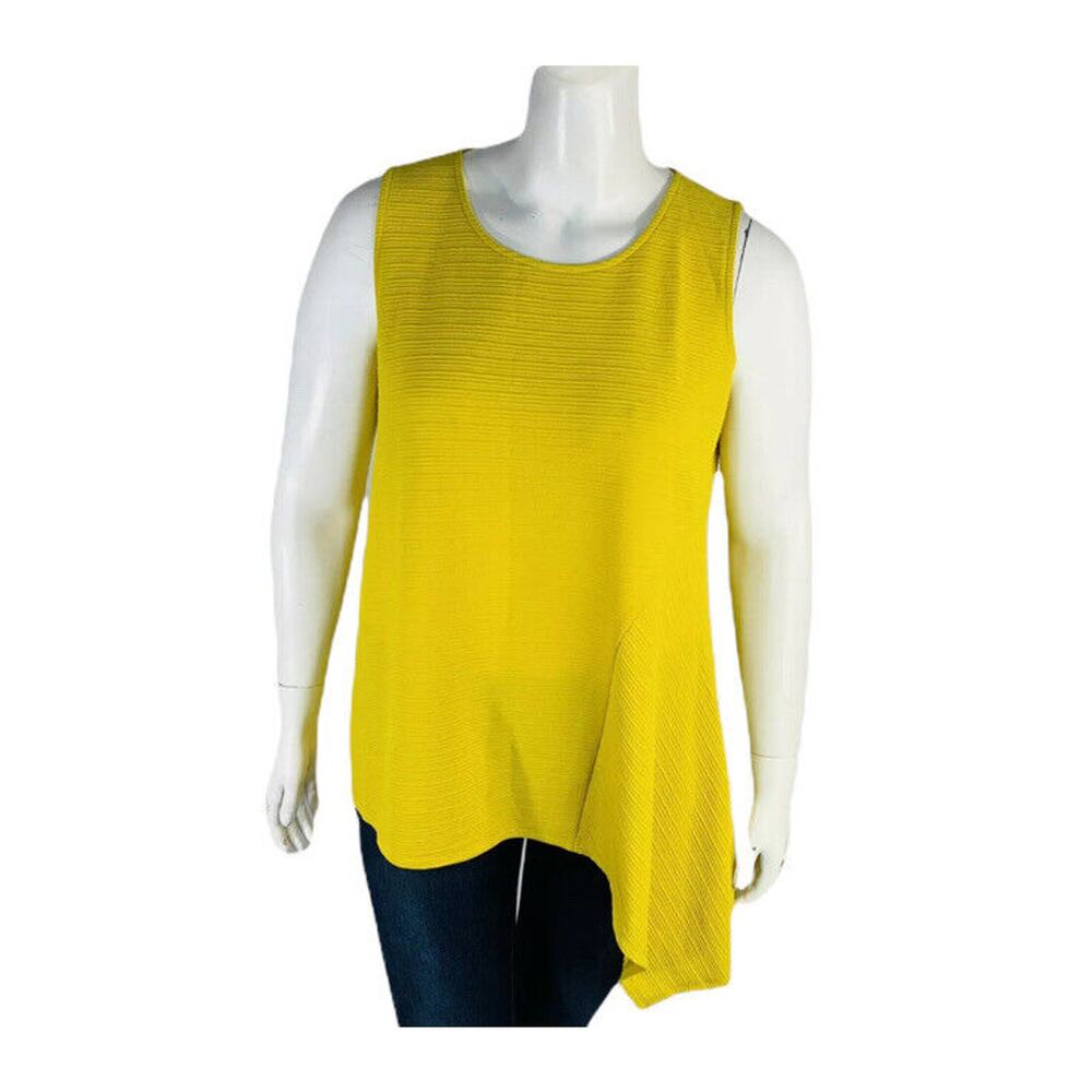 New Alfani Womans Sz 1X Blouse Asymmetrical Ribbed Shell Pullover Top Shirt NWT